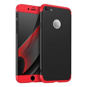 Microsonic Apple iPhone 8 Double Dip 360 Protective Siyah Kırmızı Kılıf