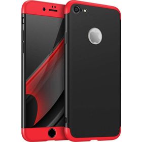 Microsonic Apple iPhone 8 Double Dip 360 Protective Siyah Kırmızı Kılıf