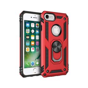Microsonic Apple iPhone 8 Military Ring Holder Kırmızı Kılıf