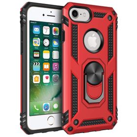 Microsonic Apple iPhone 8 Military Ring Holder Kırmızı Kılıf