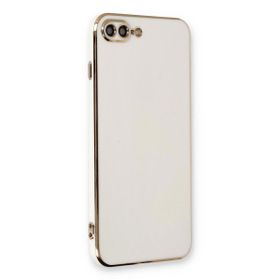 Microsonic Apple iPhone 8 Plus Olive Plated Beyaz Cep Telefonu Kılıfı