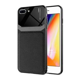 Microsonic Apple iPhone 8 Plus Uniq Leather Siyah Cep Telefonu Kılıfı