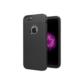 Microsonic Apple iPhone 8 Suni Deri Dokulu Silikon Siyah Kılıf