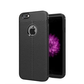 Microsonic Apple iPhone 8 Suni Deri Dokulu Silikon Siyah Kılıf