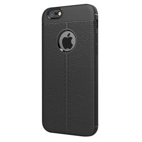 Microsonic Apple iPhone 8 Suni Deri Dokulu Silikon Siyah Kılıf