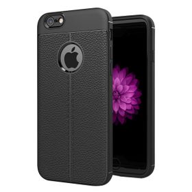 Microsonic Apple iPhone 8 Suni Deri Dokulu Silikon Siyah Kılıf