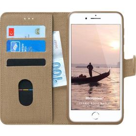 Microsonic Apple iPhone SE 2022 Fabric Book Wallet Gold Telefon Kılıfı