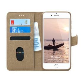 Microsonic Apple iPhone SE 2022 Fabric Book Wallet Gold Telefon Kılıfı