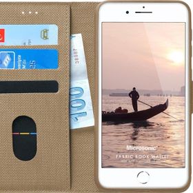 Microsonic Apple iPhone SE 2022 Fabric Book Wallet Gold Telefon Kılıfı