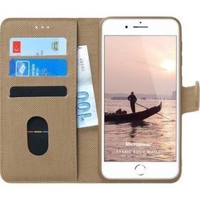 Microsonic Apple iPhone SE 2022 Fabric Book Wallet Gold Telefon Kılıfı