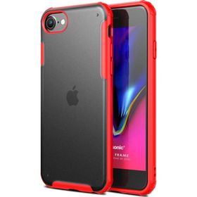 Microsonic Apple iPhone SE 2022 Frosted Frame Kırmızı Telefon Kılıfı