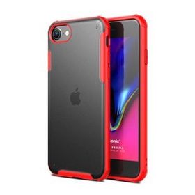 Microsonic Apple iPhone SE 2022 Frosted Frame Kırmızı Telefon Kılıfı