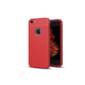 Microsonic Apple iPhone Se Deri Dokulu Kırmızı Silikon Kılıf