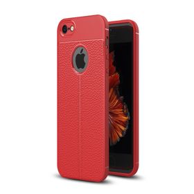 Microsonic Apple iPhone Se Deri Dokulu Kırmızı Silikon Kılıf