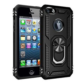 Microsonic Apple iPhone SE Military Ring Holder Siyah Kılıf