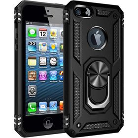 Microsonic Apple iPhone SE Military Ring Holder Siyah Kılıf