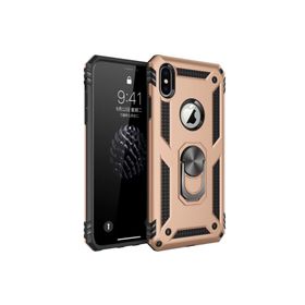 Microsonic Apple iPhone X Military Ring Holder Gold Kılıf