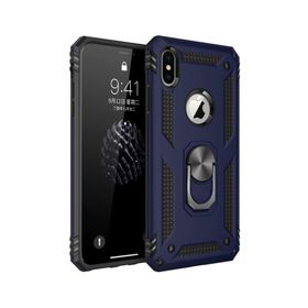 Microsonic Apple iPhone X Military Ring Holder Lacivert Kılıf