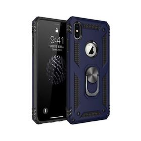 Microsonic Apple iPhone X Military Ring Holder Lacivert Kılıf