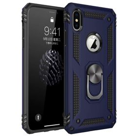 Microsonic Apple iPhone X Military Ring Holder Lacivert Kılıf