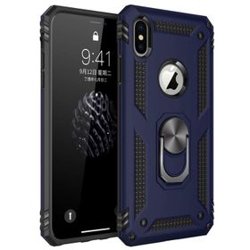Microsonic Apple iPhone X Military Ring Holder Lacivert Kılıf