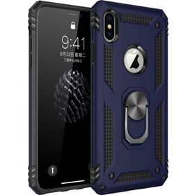 Microsonic Apple iPhone X Military Ring Holder Lacivert Kılıf
