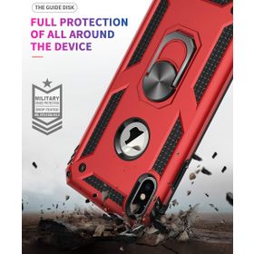 Microsonic Apple iPhone X Military Ring Holder Siyah Kılıf