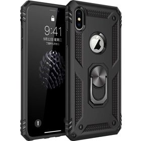 Microsonic Apple iPhone X Military Ring Holder Siyah Kılıf
