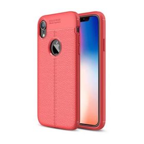 Microsonic Apple iPhone Xr Kırmızı Deri Dokulu Silikon Kılıf