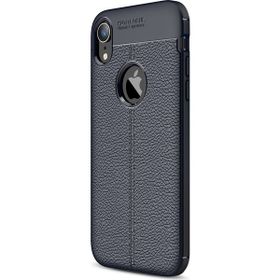 Microsonic Apple iPhone Xr Lacivert Deri Dokulu Silikon Kılıf