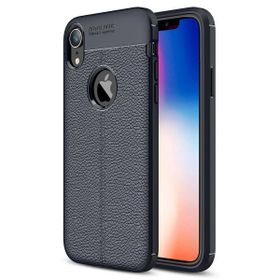 Microsonic Apple iPhone Xr Lacivert Deri Dokulu Silikon Kılıf