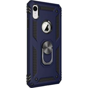 Microsonic Apple iPhone Xr Military Ring Holder Lacivert Kılıf