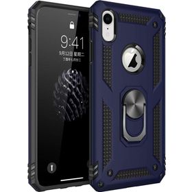 Microsonic Apple iPhone Xr Military Ring Holder Lacivert Kılıf