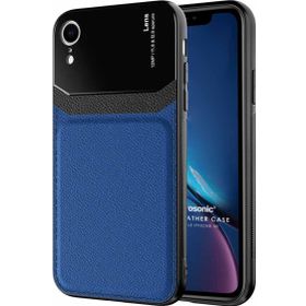 Microsonic Apple iPhone XR Uniq Leather Lacivert Cep Telefonu Kılıfı