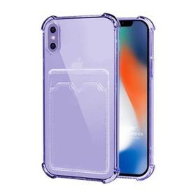 Microsonic Apple iPhone XS Card Slot Shock Lila Cep Telefonu Kılıfı