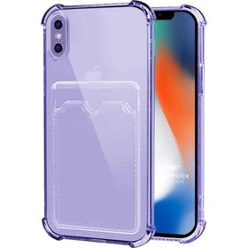 Microsonic Apple iPhone XS Card Slot Shock Lila Cep Telefonu Kılıfı