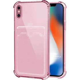 Microsonic Apple iPhone XS Card Slot Shock Pembe Cep Telefonu Kılıfı