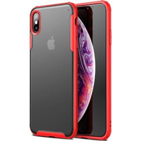 Microsonic Apple iPhone XS Max Frosted Frame Kırmızı Cep Telefonu Kılıfı