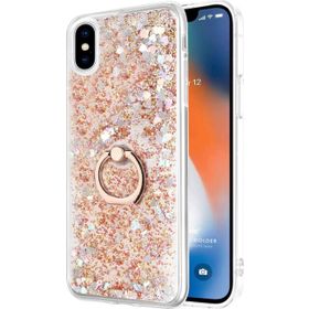 Microsonic Apple iPhone XS Max Glitter Liquid Holder Gold Cep Telefonu Kılıfı