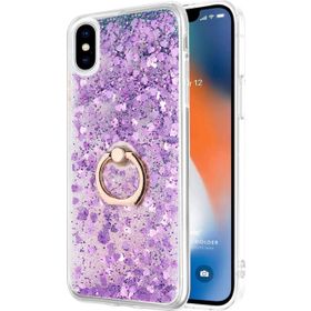 Microsonic Apple iPhone XS Max Glitter Liquid Holder Mor Cep Telefonu Kılıfı
