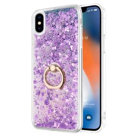 Microsonic Apple iPhone XS Max Glitter Liquid Holder Mor Cep Telefonu Kılıfı