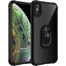 Microsonic Apple iPhone XS Max Grande Clear Ring Holder Siyah Cep Telefonu Kılıfı