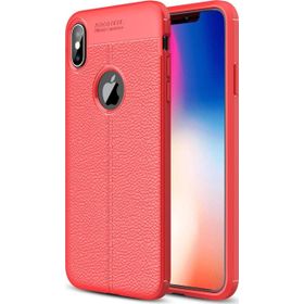 Microsonic Apple iPhone Xs Max Kırmızı Deri Dokulu Silikon Kılıf