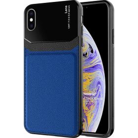 Microsonic Apple iPhone XS Max Uniq Leather Lacivert Cep Telefonu Kılıfı