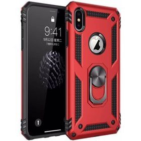 Microsonic Apple iPhone Xs Military Ring Holder Kırmızı Kılıf