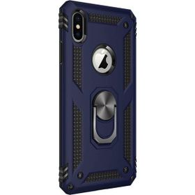Microsonic Apple iPhone Xs Military Ring Holder Lacivert Kılıf