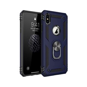 Microsonic Apple iPhone Xs Military Ring Holder Lacivert Kılıf