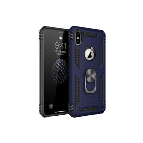 Microsonic Apple iPhone Xs Military Ring Holder Lacivert Kılıf