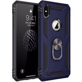 Microsonic Apple iPhone Xs Military Ring Holder Lacivert Kılıf