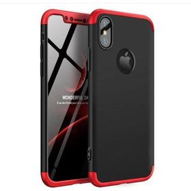 Microsonic Apple iPhone Xs Siyah Kırmızı Double Dip 360 Protective Kılıf